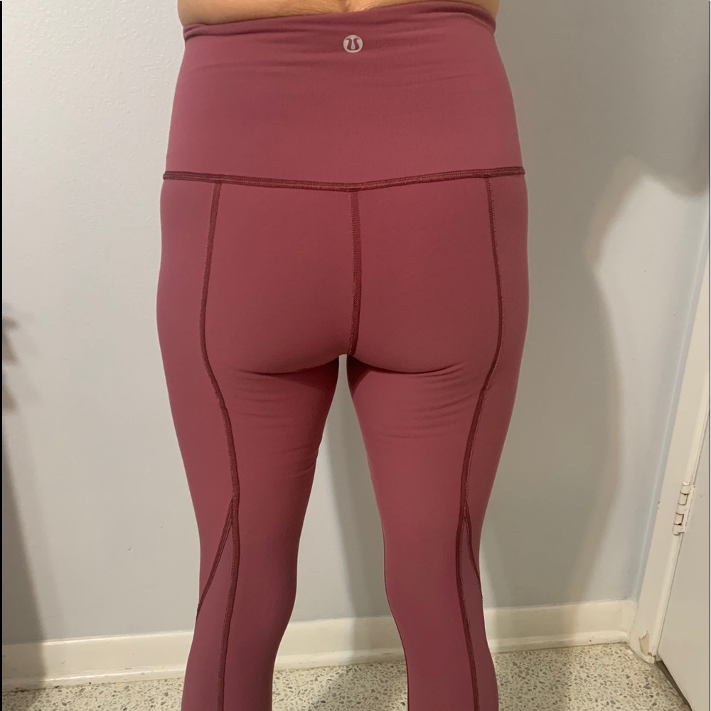 Lululemon running tights with mesh paneling